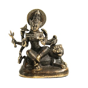 Mahakali Statue 7 Inch / 18 cm , Hindu God figurine , Bronze Kali Statue, Goddess Kali Statue, Lord Parvati, Durga , Hindu goddess statue