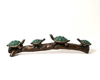 Bronze Turtle 10.5 Inch / 26 cm Long,  Animal Bronze, Bronze Sculpture, Miniature Turtle, Animal Bronze, New Home Gift, Living Room