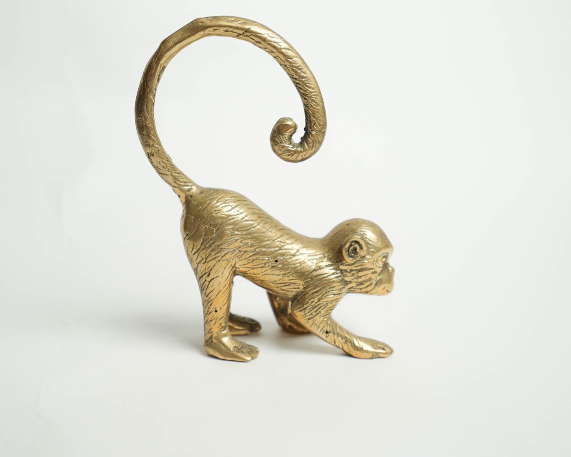 Monkey Bronze Monkey Figurine Monkey sculpture Monkey Etsy
