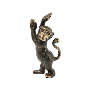 Dancing Monkey 4.5 Inch / 11 cm, Monkey Statue, Monkey Figurine, Animal Bronze, New Home Decor, Living Room, Birthday Gift, Gift for Her