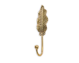 Bronze Leaf Hook, Decorative Wall Hanger, Home Decor (7 Inch)