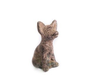 Brass Sitting Dog Sculpture 3 Inch / 7  cm , Dog Figurine, Dog Brass, Gift, Room Decor House Decor