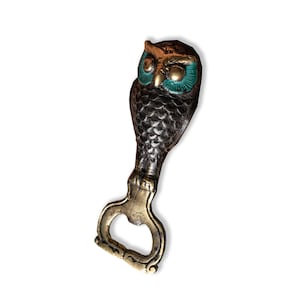Owl Bottle Opener 4 Inch / 10 cm, Owl Hook Brass, Kitchen Decor, Holiday Gift, Gift Idea, Birthday Gift, Gift for Her, Gift for Him