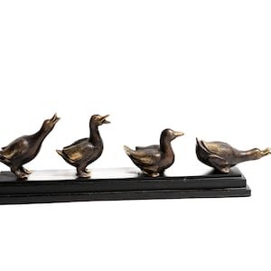 4 Duck Bronze 5 Inch / 12 cm, Duck Statue, Table Decor, Office Decor, Housewarming, Birthday Gift, Gift Idea, Gift for Kid, Anniversary