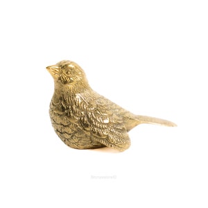 Pájaro de oro vintage 2 pulgadas / 5 cm, escultura de pájaro, estatuilla de pájaro, estatua de bronce, estatua de bronce, estatuilla de bronce, estatuilla de latón, decoración del hogar