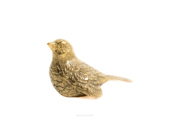 Vintage Gold Bird 5 cm, sculpture d'oiseau, figurine d'oiseau, statue en bronze, statue en bronze, figurine en bronze, figurine en laiton, décoration d'intérieur