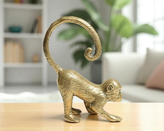 Monkey Bronze 6.5 Inch / 16 Cm , Monkey Figurine, Monkey