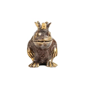 Frog Bronze 2 Inch / 5 cm, Frog Statue, Frog Figurine, Room Decor, New Home Gift, Living Room, Table Top, Modern Art, Patio Decor