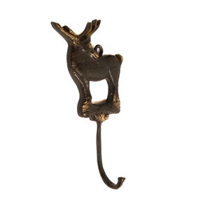 Deer Bronze Hook 7.5 Inch / 19 cm, Hook Bronze, Room Decor, House Decor, Cloth Hanger, Wall Decor, Birthday Gift, Gift for Her, Gift for Him