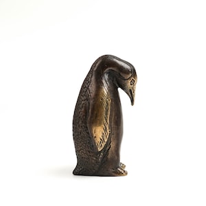 Penguin Bronze 3 Inch / 7 cm, Penguin Statue, Penguin Figurine, Room Decor, Home Decor, Birthday Gift, New Home Decor, Living Room