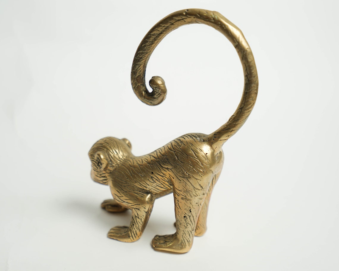 Monkey Bronze Monkey Figurine Monkey sculpture Monkey Etsy