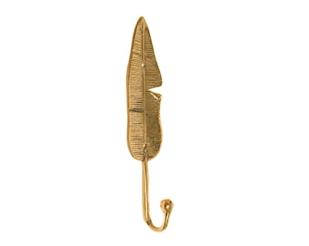 Banana Leaf Hook 7.5 Inch / 19 cm, Leaf Bronze, Hook Bronze, Wall Art, Living Room, House Decor, Room Decor, Birthday Gift, Gift Idea