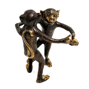 Vintage Dancing Couple Monkey Figurine 5 Inch / 12 cm, Monkey Figurine, Monkey sculpture, Monkey Brass, Monkey Statue, Monkey dance