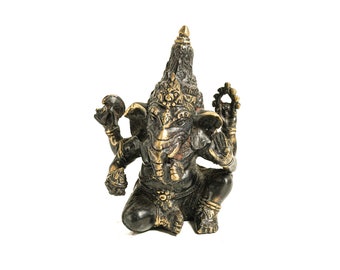 ガネーシャ ブロンズ像 ブロンズガネーシャオブジェ・ブルー /H32cm/OB-112BU