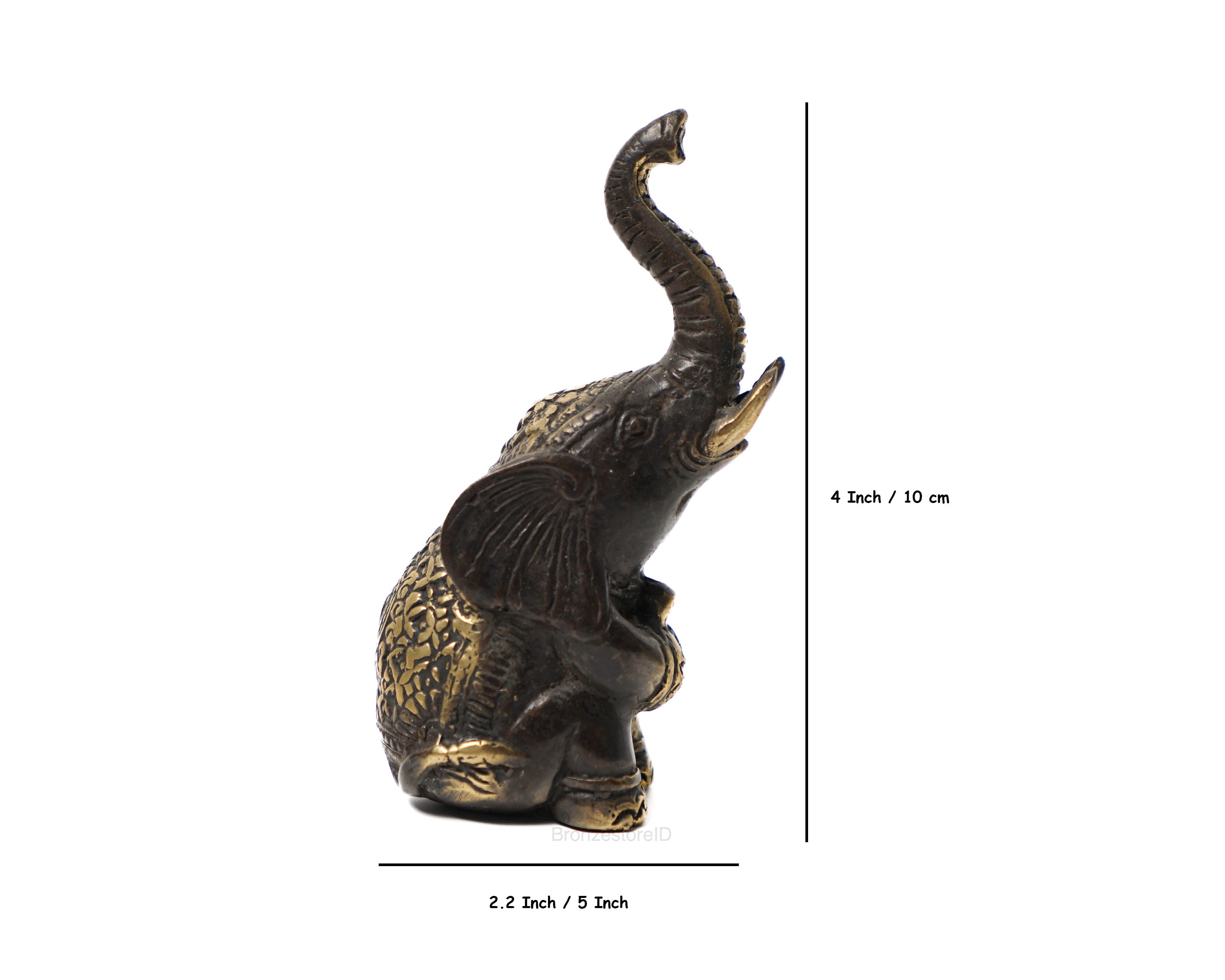 象のブロンズ像 4インチ/ 10 cm、象の像、部屋の装飾、家の装飾