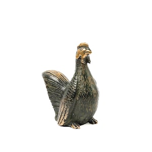 Chicken Bronze 3 Inch / 7 cm, Chicken Figurine, Chicken Statue, Room Decor, Home Decor, Living Room, Office Decor, Gift Idea, Patio Decor