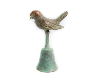 Bird Bell Brass 5 Inch / 12 cm, Vintage Bell, Table Bell, Room Decor, House Decor, Bronze Statue, Bronze Figurine, Brass Figurine