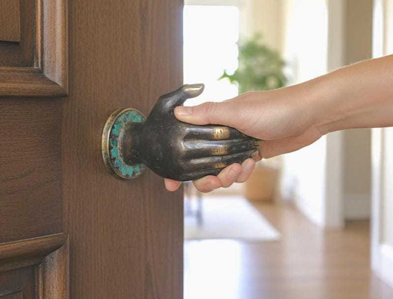 Poignée de porte en laiton à poignée 7 cm, poignée de porte, poignée de porte, bronze, porte à poignée, accroche-porte pour poignée de porte
