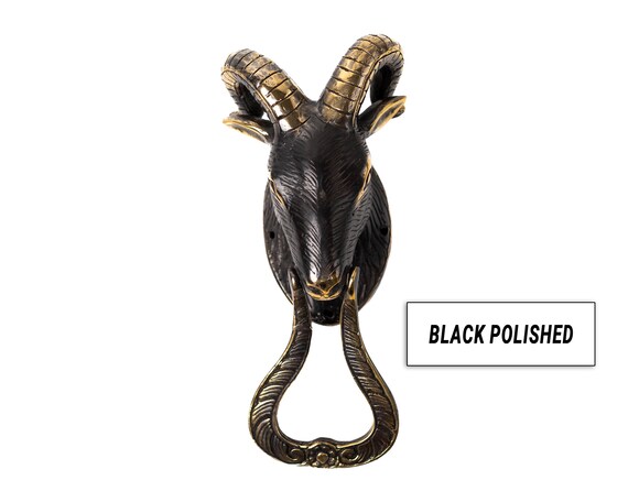 Solid Brass Goat Door Knocker, Modern Bronze Wall Bell - Etsy