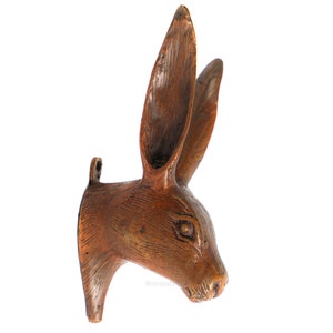 Brass Rabbit Hook 5 Inch / 12 cm, Rabbit Hook, Wall Decor, Room Decor, Bronze Statue, Bronze Figurine, Brass Figurine, Animal Figurine