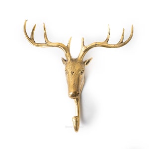 Brass Deer Head Figurine 7,5  Inch / 19 cm, Deer Head Sculpture, Deer Head Brass, Birthday Gift, Gift for Her, Gift for Him, Funny Gift
