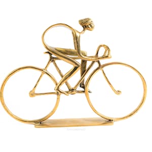 Abstract Girl on Bicycle 10 Inch / 25 cm, Bicycle Brass, Bicycle Statue, Room Decor, House Decor, New Home Decor