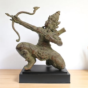 Arjuna Bronze 12 Inch / 30 cm, Arjuna Bronze, Arjuna Figurine, Arjuna Brass, Arjuna Sculpture, Hindu God Brass, Home Decor, Room Decor