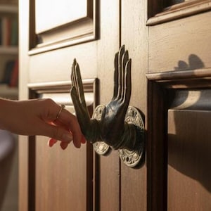 Zestaw uchwytów i gałek mosiężnych – Shuni Mudra Buddha, 3 cale