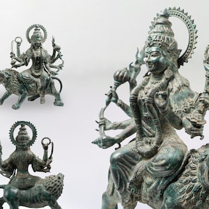 Mahakali 14 Inch / 35 cm, Hindu God, Antique MahaKali Statue, Goddess Kali Statue, Parvati, Durga , Hindu goddess statue, Bronze Sculpture