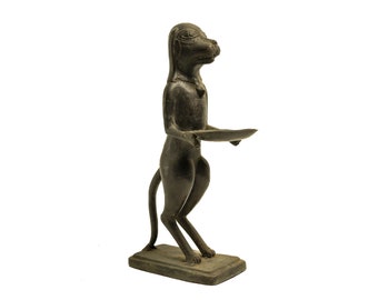 Vintage Bronze "Dog Butler"  12.5 Inch / 31 cm, Dog Sculpture, Dog Vintage, Dog Statue, Home Decor, House Decor, Dog Brass