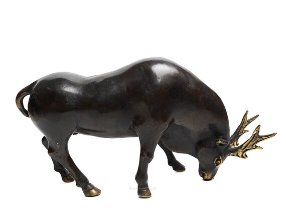 ブロンズ 雄牛の像 6 インチ / 15 cm、雄牛の置物、家の装飾