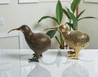 ブロンズキウイ鳥彫刻、ブロンズ像、ハンドメイド、手彫り、装飾品