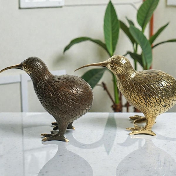 Bronze Kiwi Bird Sculpture, Animal Figurine, 4 Inch