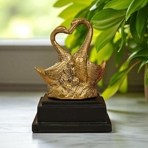 Romantic Swan with Base 5 Inch / 12 cm, Swan Figurine, Room Decor, House Decor, Gift for Kid, Anniversary, Wedding Gift, Birthday Gift