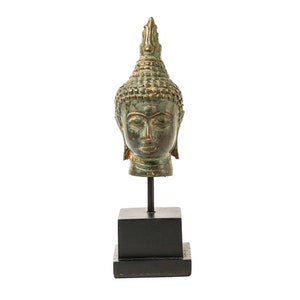 Mini Buddha Head 6.5 Inch / 16 cm, Buddha Bronze, Buddha Sculpture, Gift for Her, Gift for Him, New Home Decor, Living Room, Table Decor