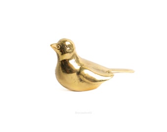 Bird Brass Figurine 2 Inch / 5 cm, Bird Sculpture, Gold Bird,  Bronze Figurine, Brass Figurine, Home Decor, Room Decor, Animal Figurine