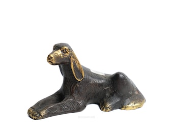 Miniature dog Sculpture 3 inch / 7 cm, Bronze Dog Statue, Dog Figurine, Dog Brass, Room Decor, House Decor, Birthday Gift, Gift for Her