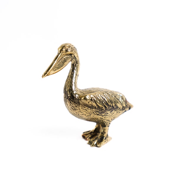 Pelican Sculpture 3 Inch / 7 cm , Pelican Brass, Pelican Figurine, Bronze Statue, Bronze Figurine, Brass Figurine, Home Decor