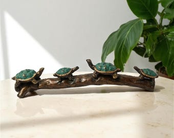 Bronze Turtle 10.5 Inch / 26 cm Long,  Animal Bronze, Bronze Sculpture, Miniature Turtle, Animal Bronze, New Home Gift, Living Room