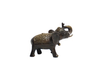 Elefant Bronze Figur 3 Zoll / 7 cm, Elefant Messing, Elefant Skulptur, Geburtstagsgeschenk, Raumdekor, Hausdekor, Geschenk für Kind