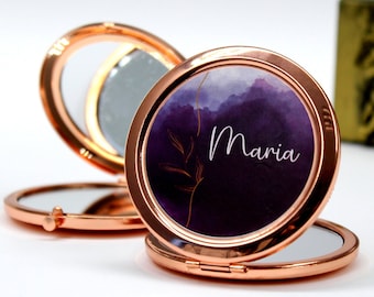 Personalized Compact Mirror | Bridesmaid, Bachelorette Party Favors
