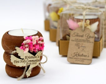 Bomboniere per candele sfuse per battesimo fatte a mano / Regali personalizzati per la prima comunione / Bomboniere per battesimo / Bomboniere Quinceanera / Bomboniere di ringraziamento