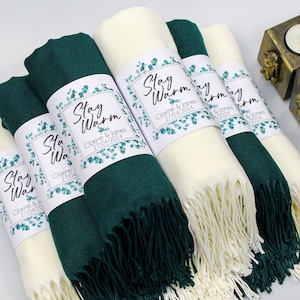35 Pashmina Shawl, Personalized Wedding Favors for Guests in Bulk, Bridal Shower, Pashmina Bulk Shawls for Wedding, Fall Wedding Favors image 1