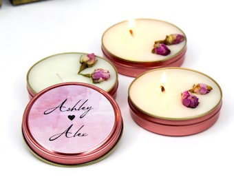Cadeaux de mariage en vrac pour invités, Cadeaux de fête de mariage, Cadeaux de bougie, Cadeaux de douche nuptiale, Cadeaux de mariage de bougie, Mini bougies personnalisées en vrac