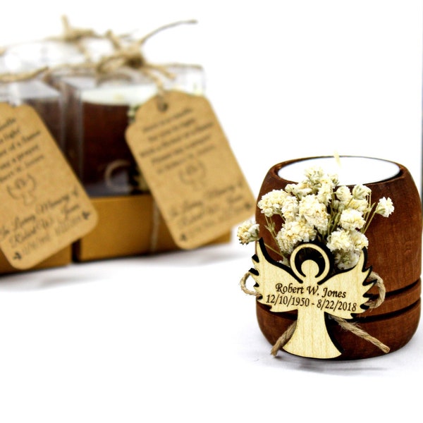 Bulk Funeral Favors | Personalized Funeral Favors Candles With Tag | Memorial Gifts For Funerals | Celebration Of Life Favors