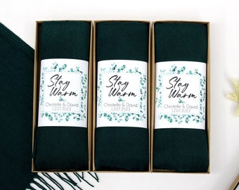 Forest Green Pahmina Shawl | Bulk Wedding Favors for Guest | Wedding Pashmina | Bridesmaid Gifts |  Bridesmaid Shawl | Shawls for Wedding