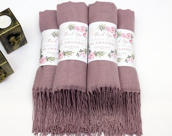 Lilac Shawl Pashmina Shawl Wedding Personalized Bridesmaid Gifts Bridal Shower Favors Bridesmaid Shawl Bulk Wedding Favors for Guests