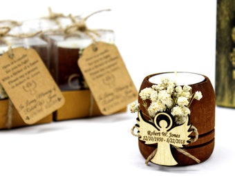 Bulk Funeral Favors | Personalized Funeral Favors Candles With Tag | Memorial Gifts For Funerals | Celebration Of Life Favors