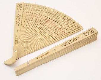 Wedding Fans | Personalized Fans for Wedding | Summer Wedding Favors for Guests in Bulk | Sandalwood Fans | Hand Fans | Folding Fans
