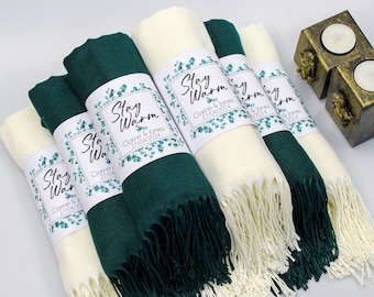 35 Pashmina Shawl, Personalized Wedding Favors for Guests in Bulk, Bridal Shower, Pashmina Bulk Shawls for Wedding, Fall Wedding Favors